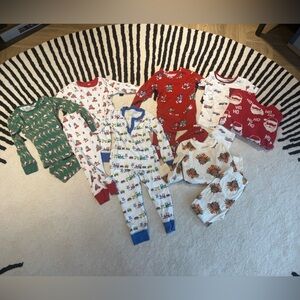 Festive Kids Pajama Sets - Christmas 2T 3T - 6 sets and sweatshirt